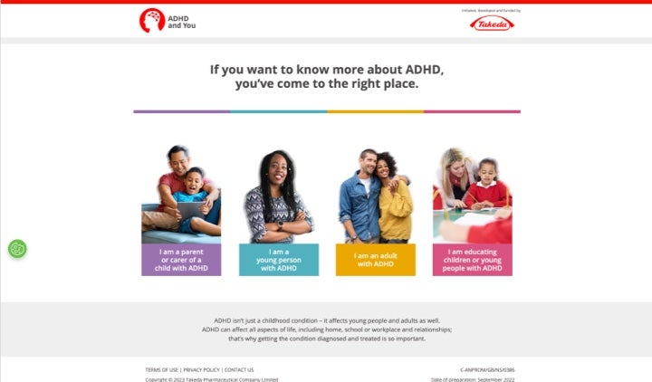 ADHD and You Website screenshot